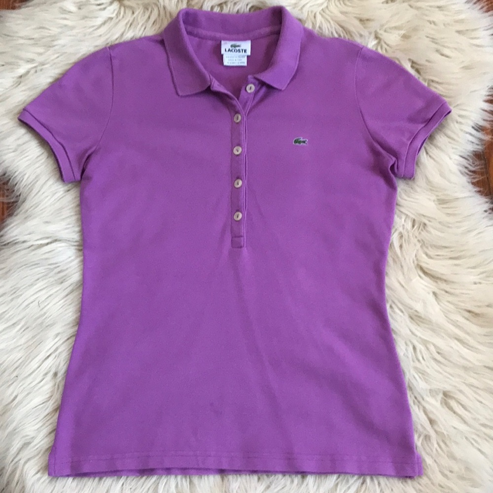 Lacoste purple polo shirt size 38